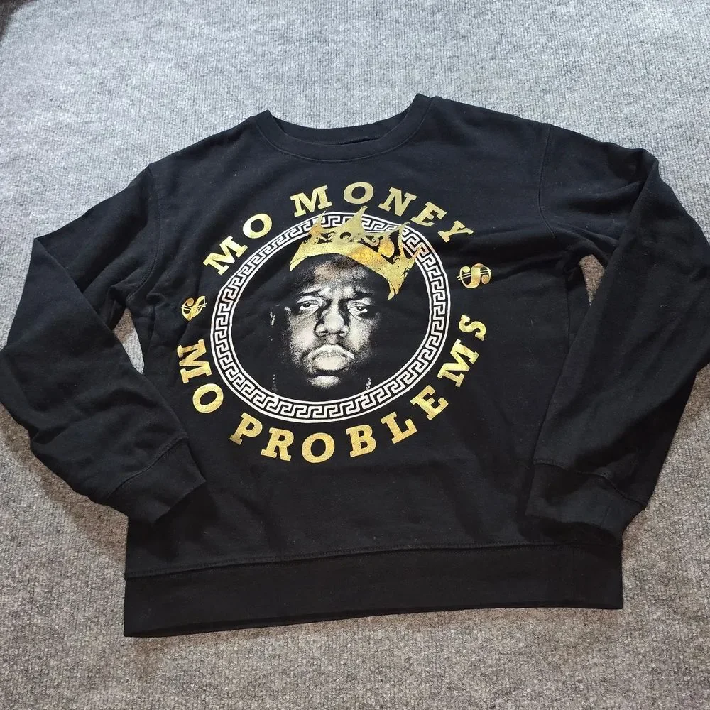 Notorious BIG Biggie Smalls Sweatshirt Mens M Black Hip Hop Rap Graphic Crewneck
